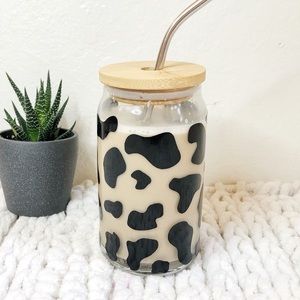 Cowprint Glass Cup